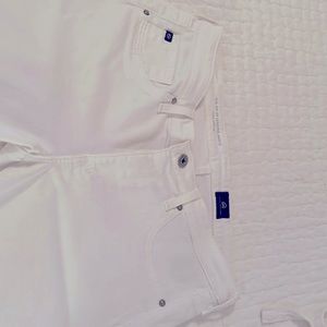 AG White Zip-up Legging Ankle Jeans